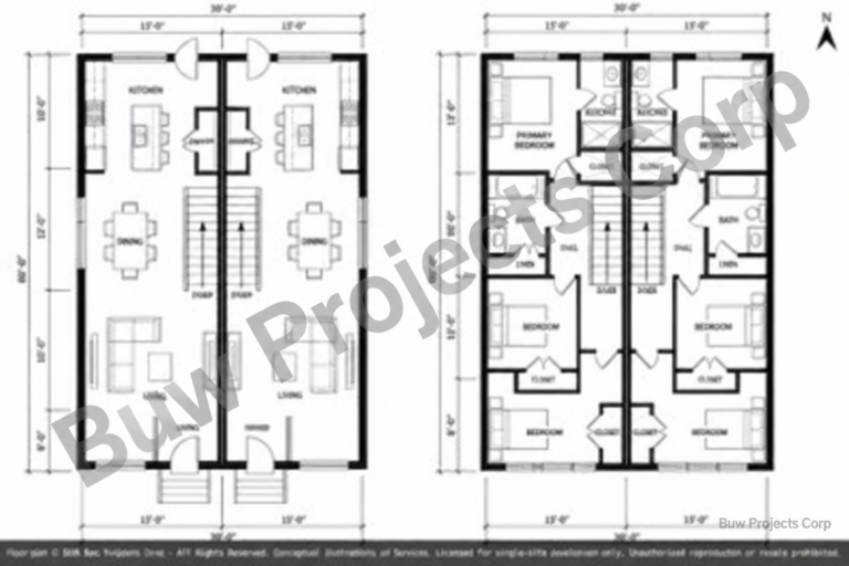 2D Dimensioned Schematic Floor Plan