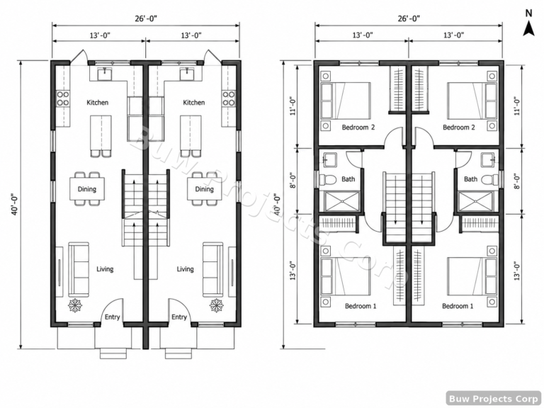 2D Dimensioned Schematic Floor Plan